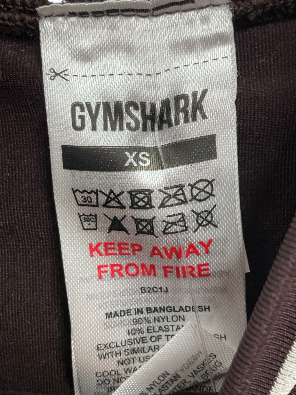 gymshark Brown Contrast Seamless Midi Tee UK XS