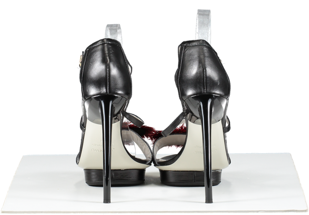 Jason Wu Black Esme Feather Sandal UK 8 EU 41 👠
