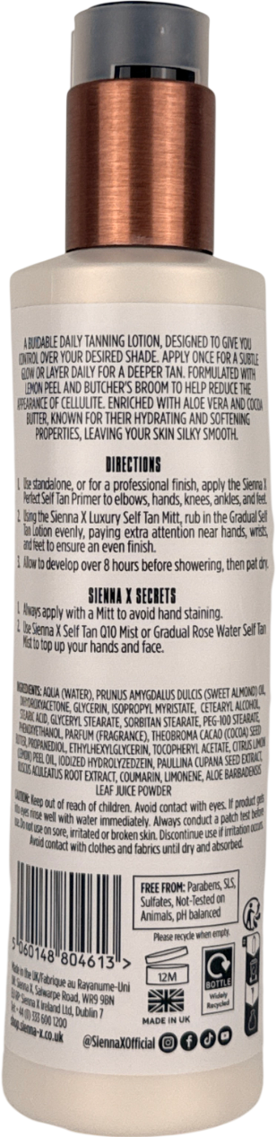 Sienna X Untinted Gradual Self Tan Lotion Universal 200ml