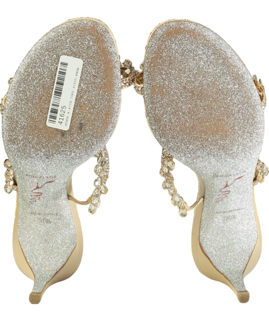 René Caovilla Nude 75mm Crystal-embellished Leather Mules UK 5.5 EU 38.5 👠