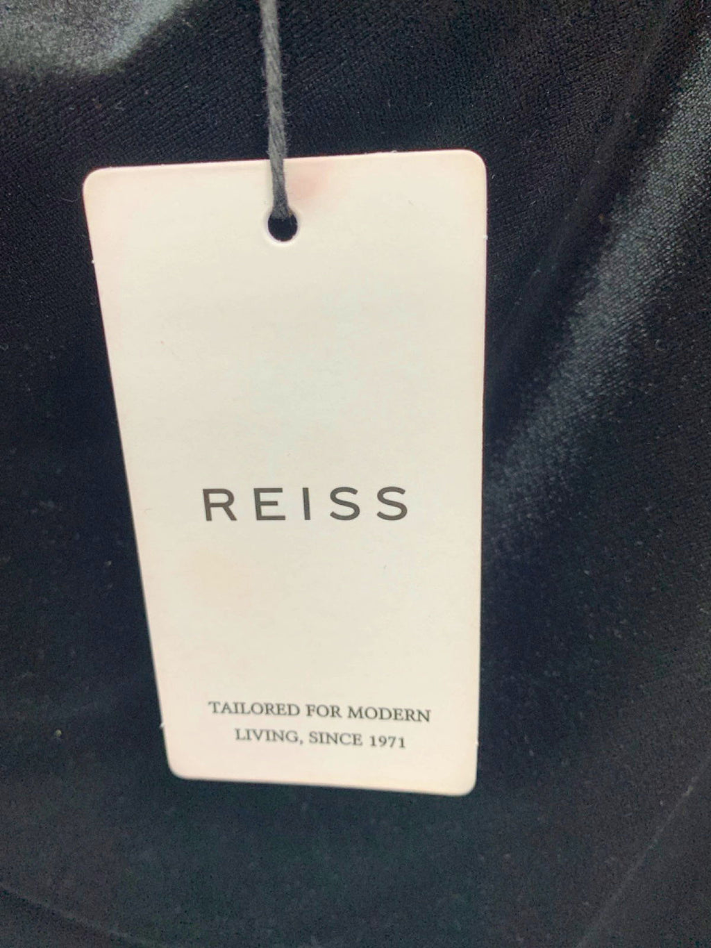 Reiss Black Mia-Drape Detail Velvet Top UK S