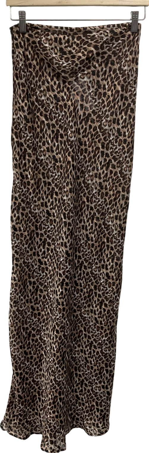 Lola Rae Brown Leopard Print Skirt UK S/M