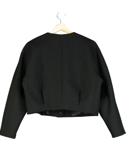 MANGO Black Pop-button Pocketed Crop Fit Jacket UK L