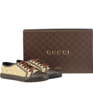 GUCCI Brown GG Monogram Supreme Low Trainer UK 2 EU 35
