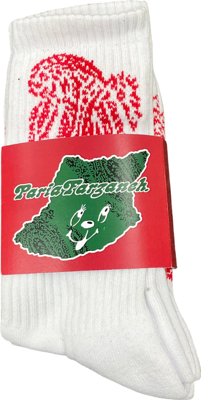 Paria Farzaneh White Festive Cotton Blend Socks