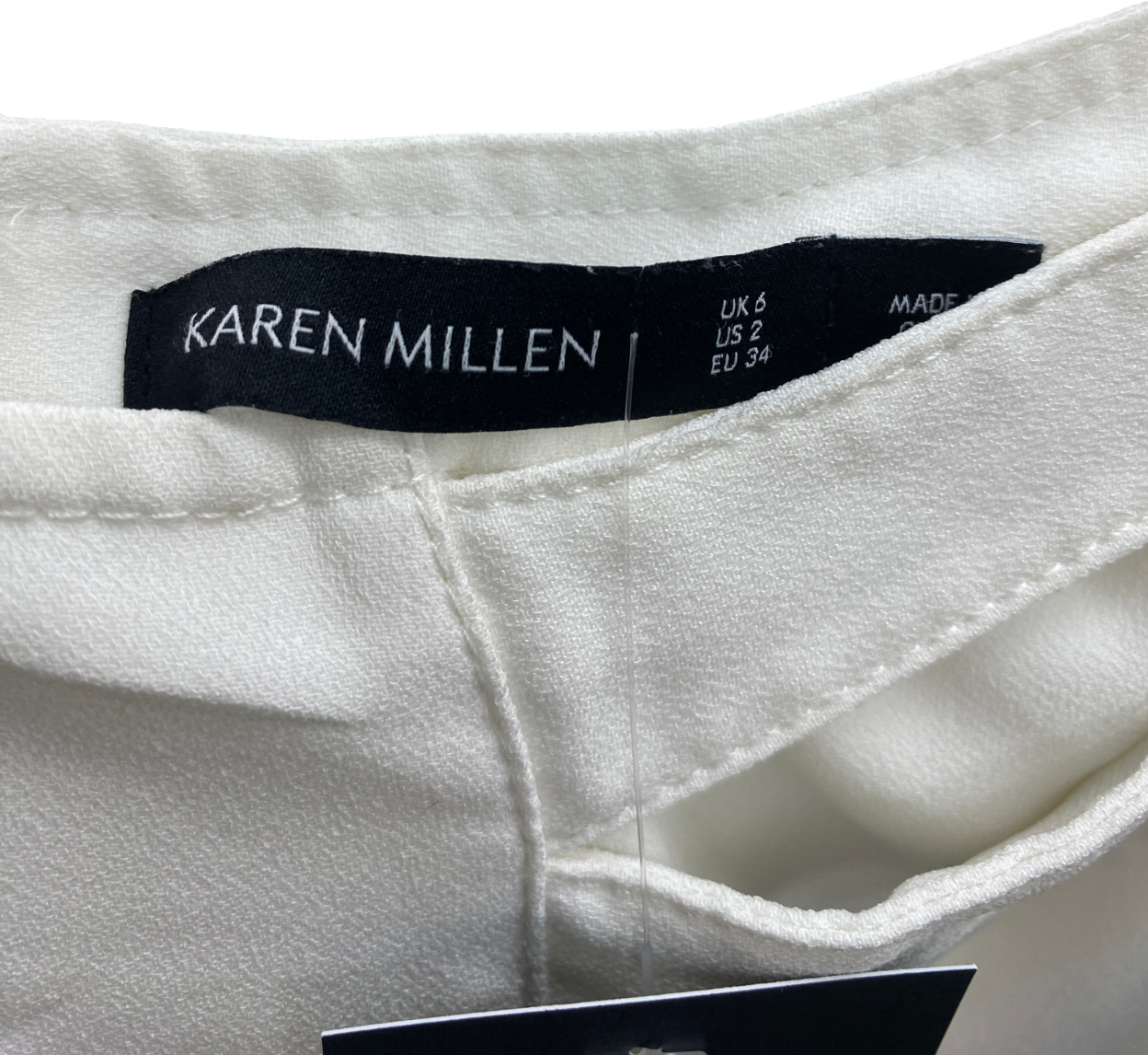 Karen Millen White Pleated Midi Skirt UK 6