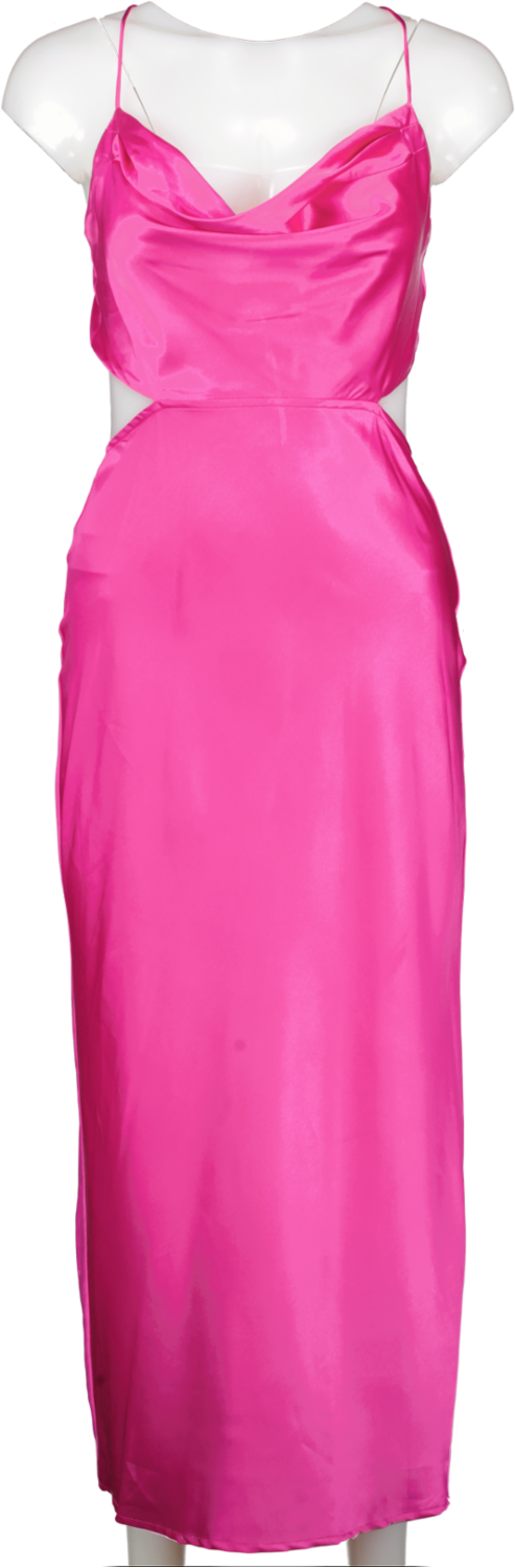 RNWAY Pink Cowl Neck Satin Dress UK 8