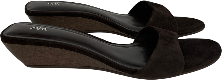 ZARA Brown Suede Wedge Sandals UK 5 EU 38 👠