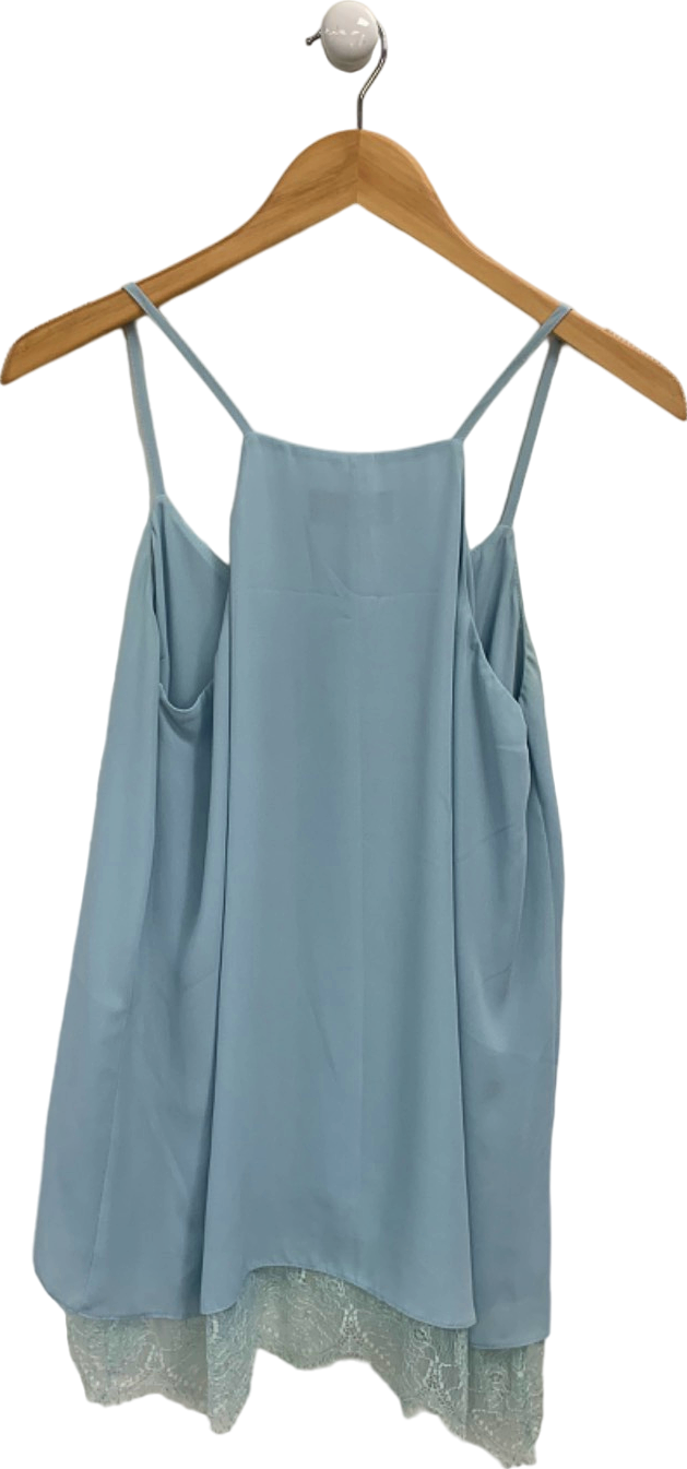 Coast Pale Blue Lace Hem Cami Top UK 12
