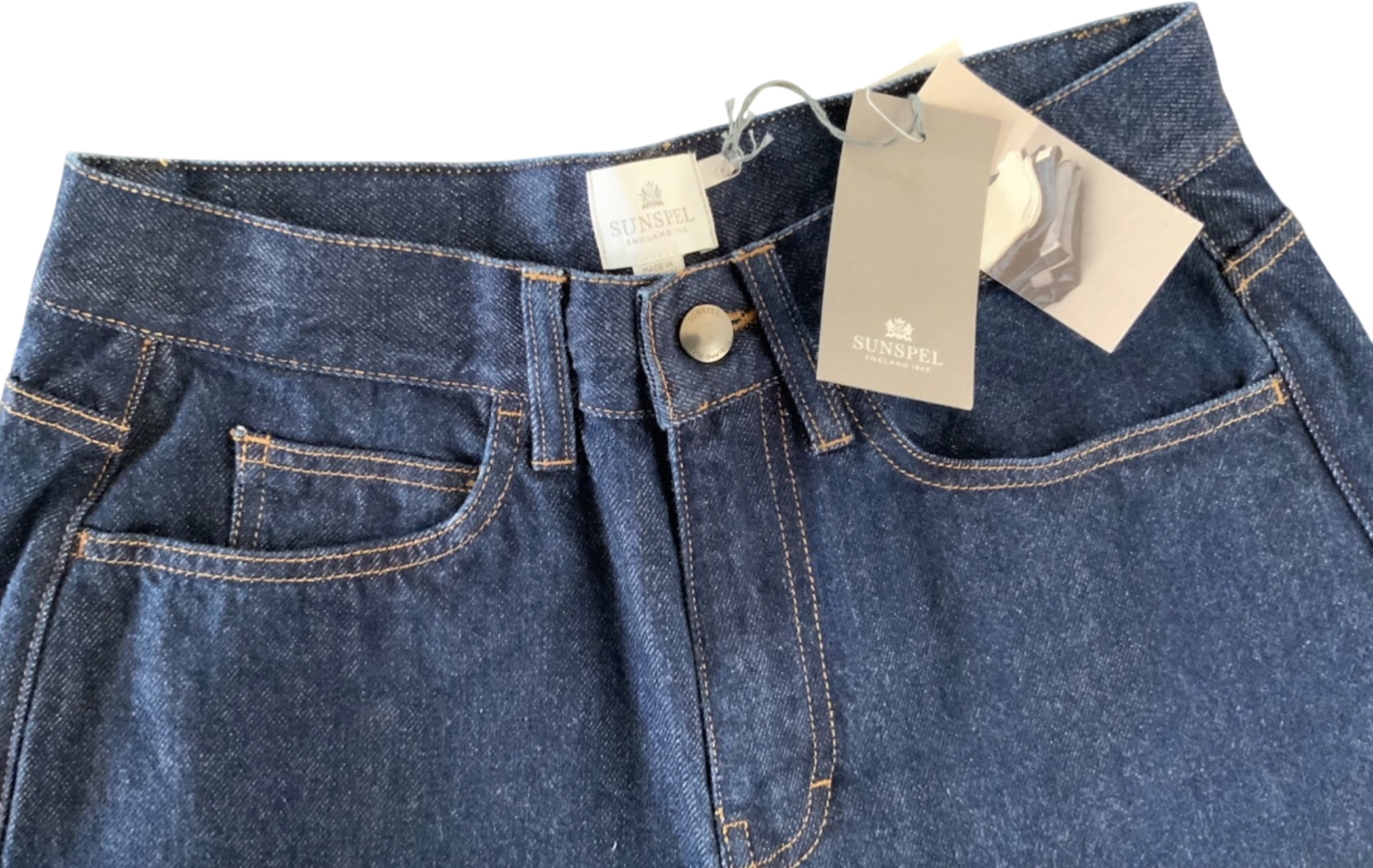 SUNSPEL Dark Indigo Blue Classic High Waist Tapered Slim Leg Jeans W27