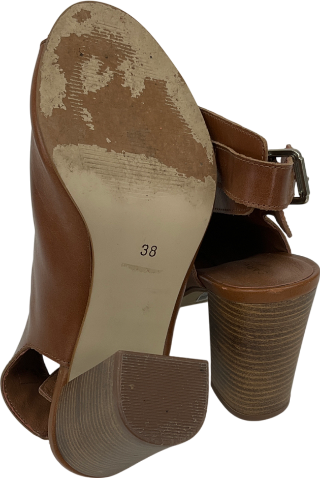 Carvela Brown Block Heel Open Back Sandal UK 5 EU 38 👠