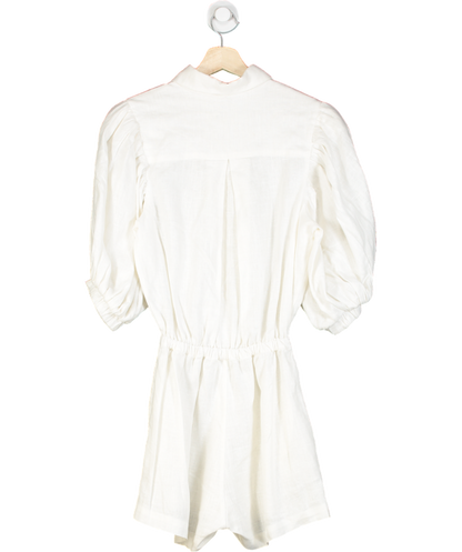 The Femm White Zoe Linen Romper Playsuit UK S