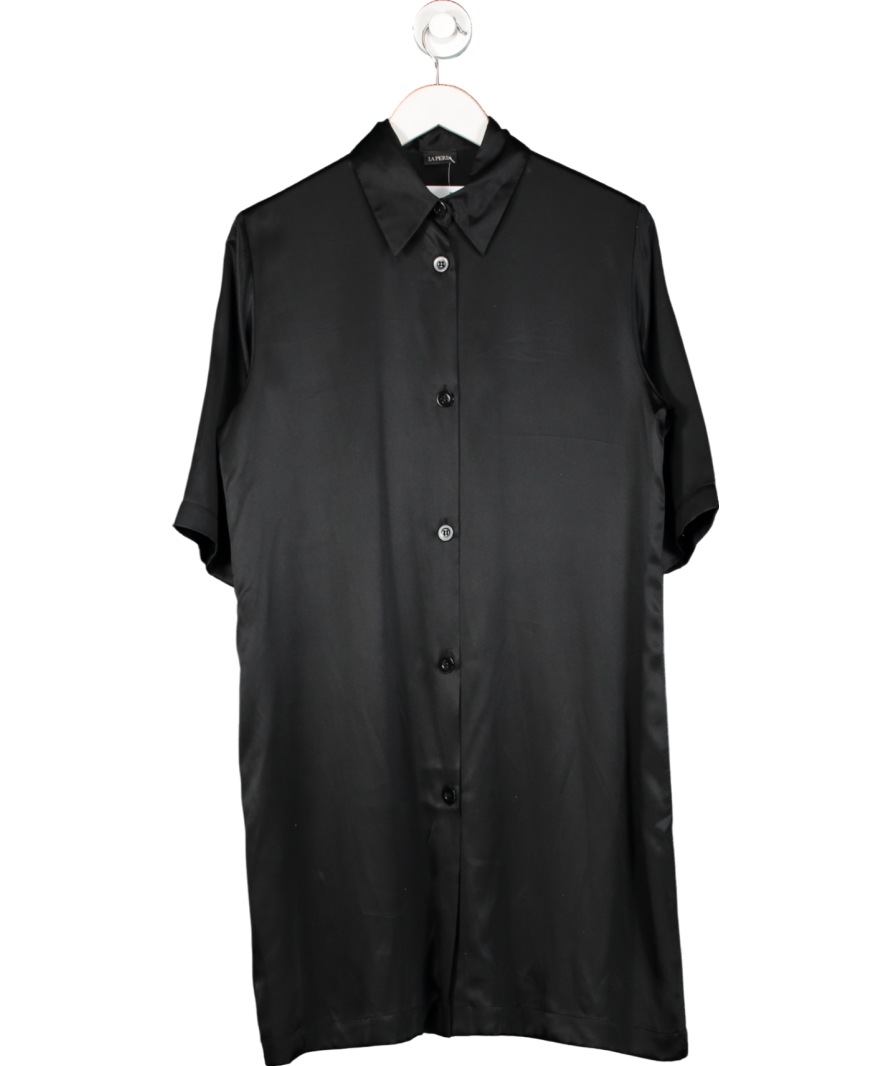 La Perla Black 100% Silk NightShirt UK 14