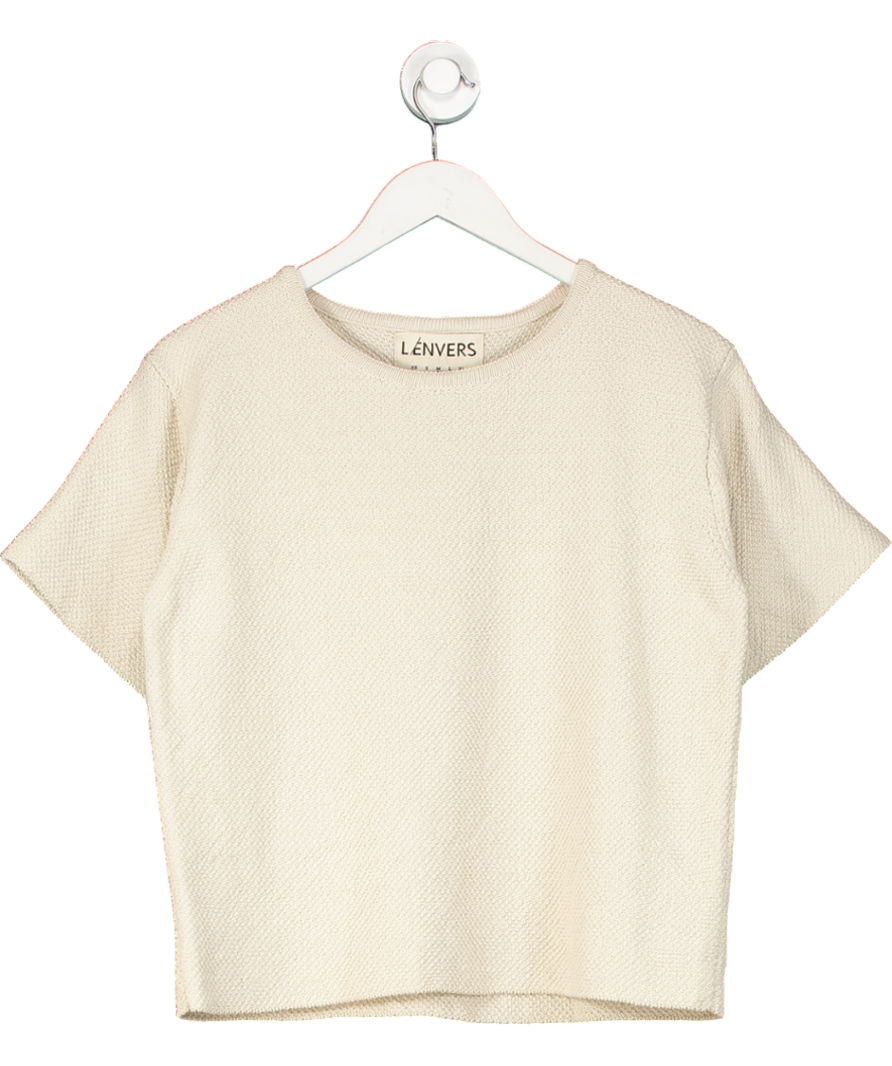 Lenvers Cream Short-sleeve Tee In Organic Cotton UK M