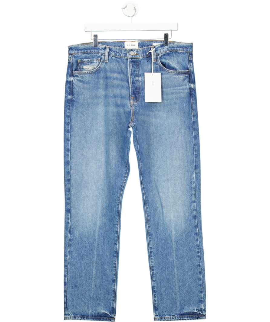 FRAME Mid Blue Le Slouch Mid-rise Straight Jeans W32