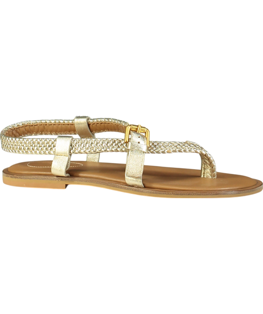 See by Chloé Brown Woven Faux Leather And Leather Sandals UK 3 EU 36 👠