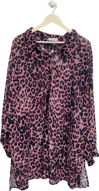 Yours Pink Leopard Print Blouse UK 30