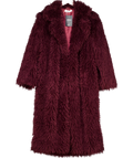 SOY & CO Red Burgundy Faux Fur Long Coat UK M/L