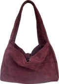 Burgundy Suede Shoulders Bag