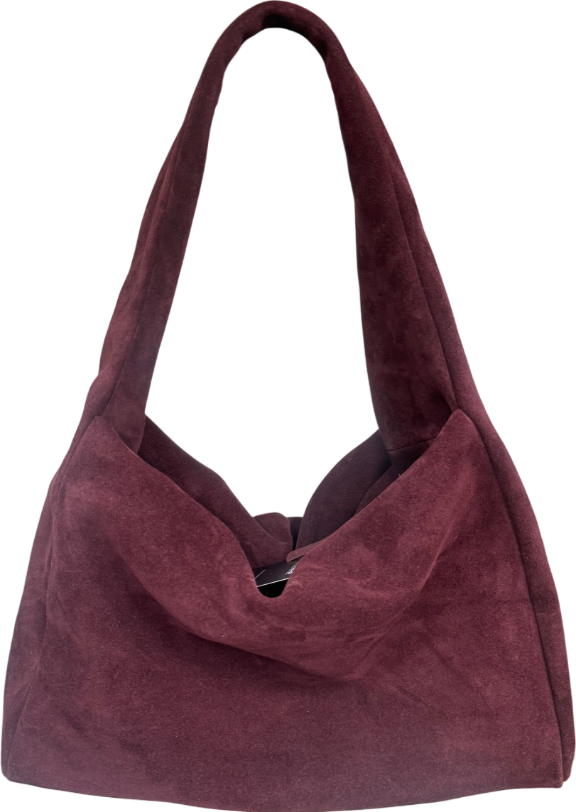 Burgundy Suede Shoulders Bag