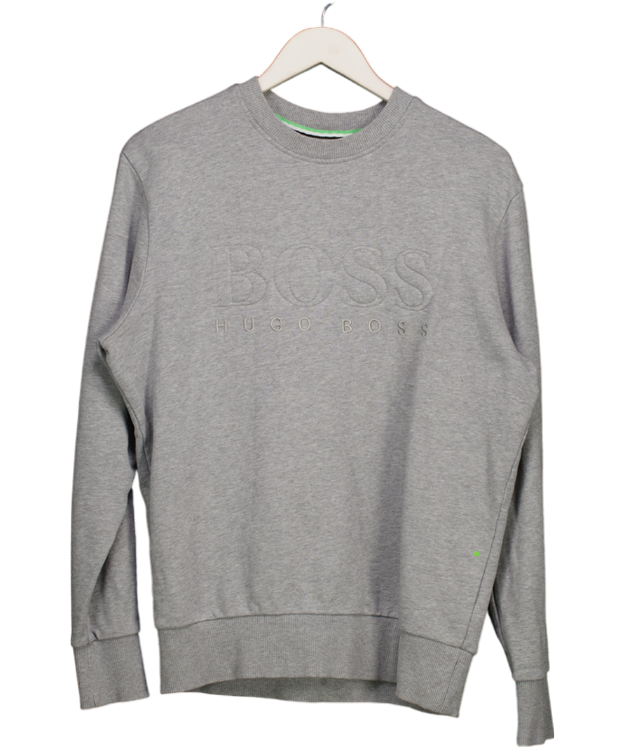 hugo boss Grey Crew Neck Quilted Sweatshirt UK M