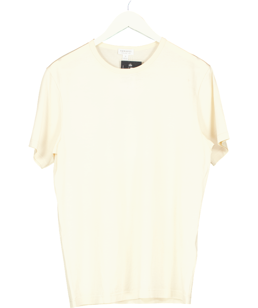 Sunspel Cream Classic T-shirt UK M