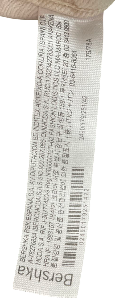 Bershka Beige Denim Cargo Shorts In Ecru W42