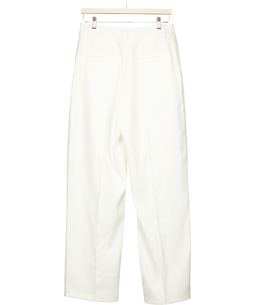 House of CB White Hayden Wide Leg Tailored Trousers UK M