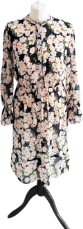 J. CREW Navy Blue Floral Midi Dress UK XS