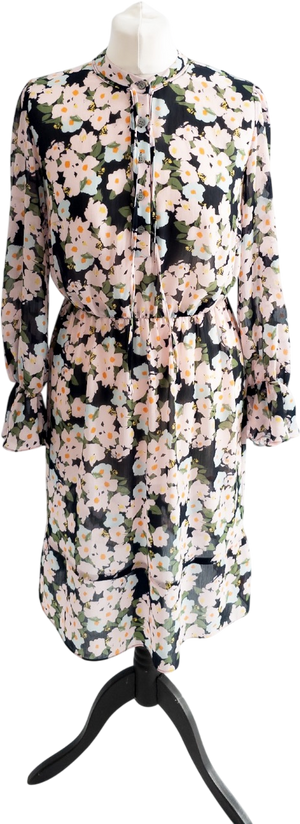 J. CREW Navy Blue Floral Midi Dress UK XS