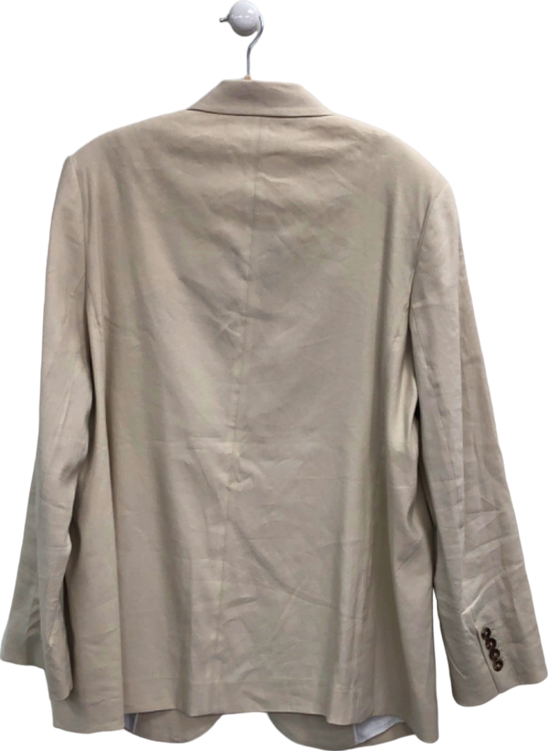 The White Company Beige Linen Blend Relaxed Blazer UK 14