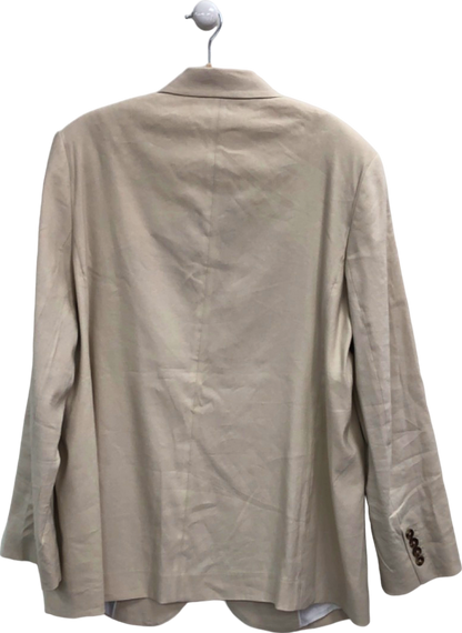 The White Company Beige Linen Blend Relaxed Blazer UK 14