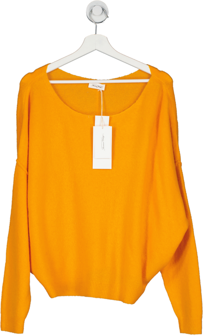 American Vintage Orange Super Soft Wool Blend Oversize Cosy Knit Jumper UK XS/S