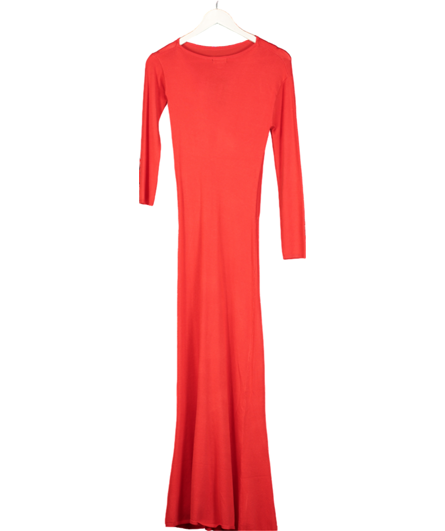 Karen Millen Red Petite Viscose Blend Twist Knot Knitted Maxi Dress UK XXS-XS