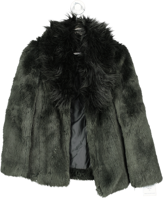 JAYLEY Green Trench Style Belted Coat with Faux Fur Cuffs and Collar -  Womenswear from Jayley US UK