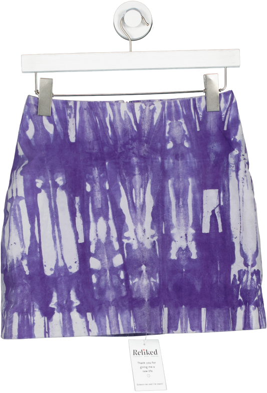 Nasty Gal Blue Real Suede Tie Dye Mini Pelmet Skirt UK 6