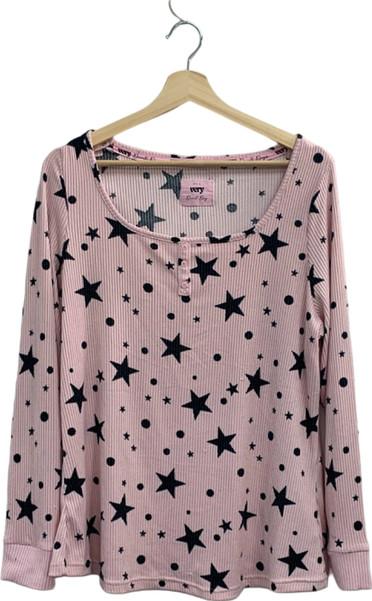 Very Pink Star Print Pyjama Set UK 22