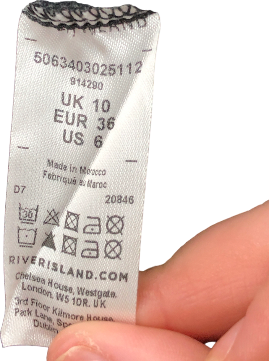 River Island Black Ruched Asymmetric Top UK 10