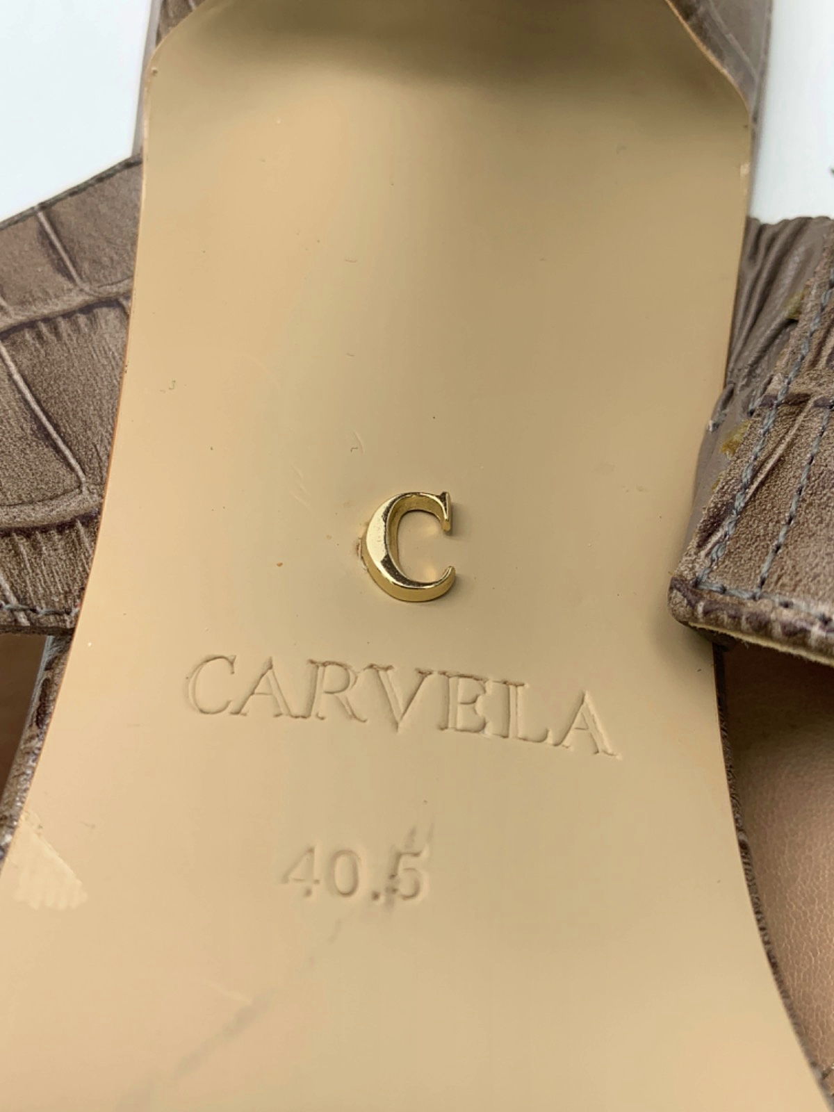 Carvela Grey Croc-Embossed High Heel Sandals EU 40.5