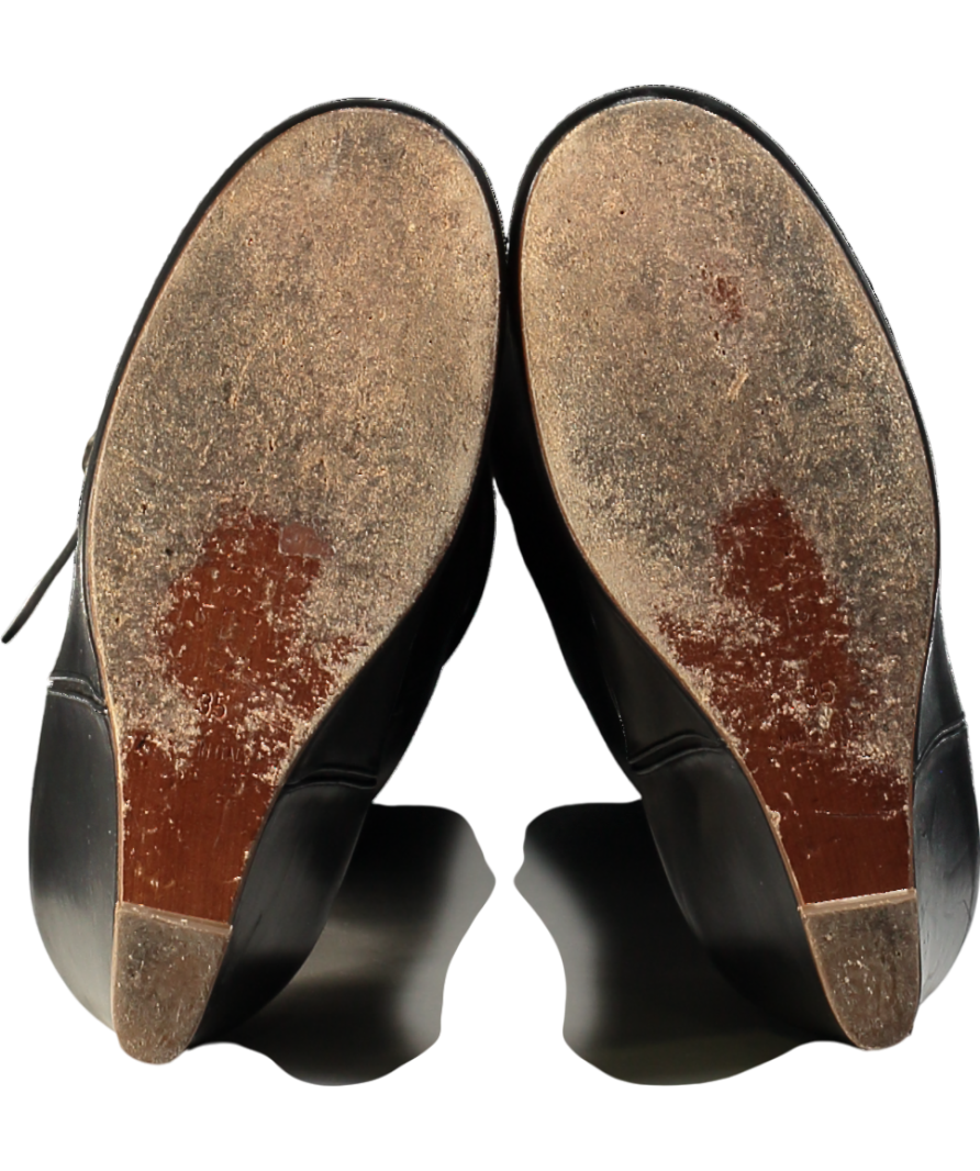 Victoria Beckham Black Sky Knee High Wedge Heel Boots UK 2 EU 35 👠