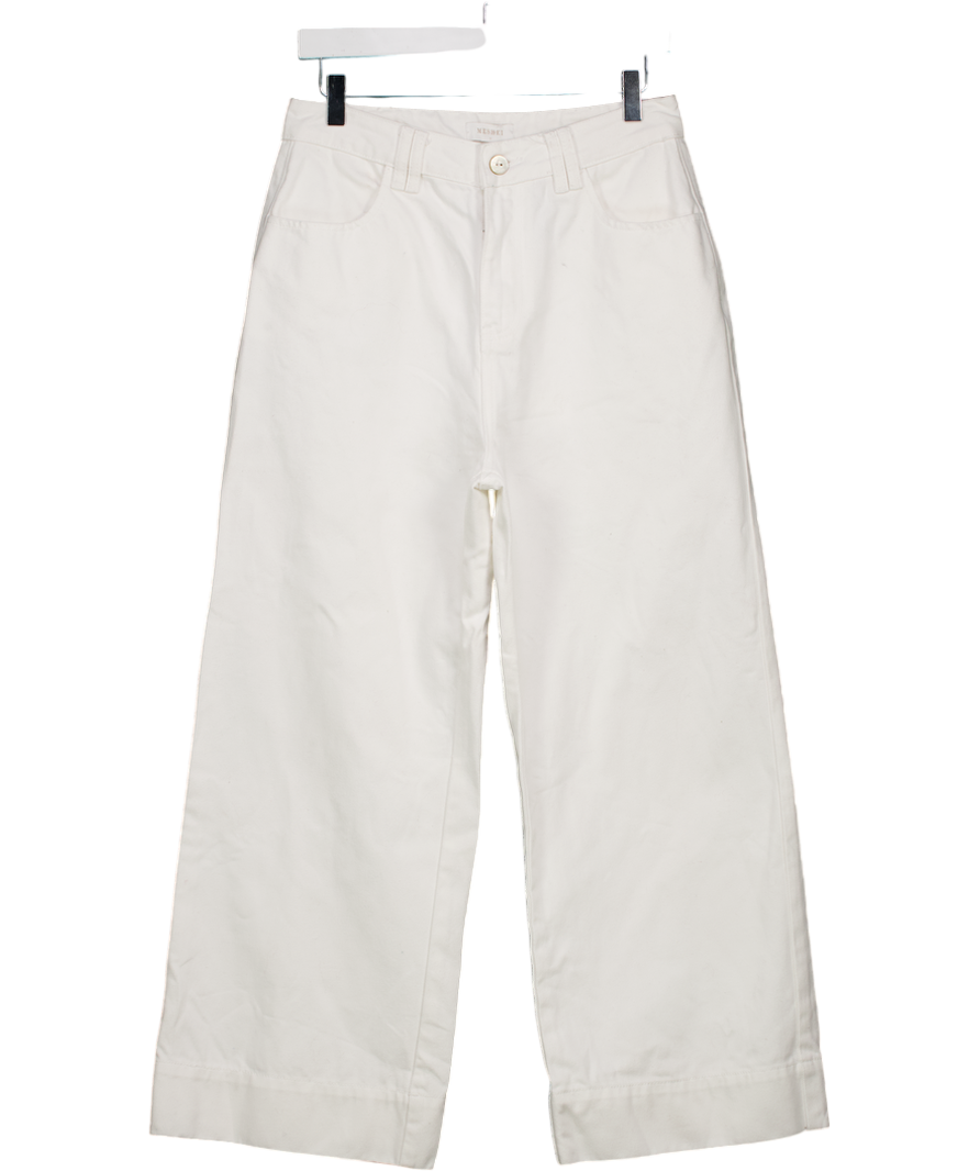Meshki White Kaitlyn Cropped Wide Leg Jeans W29