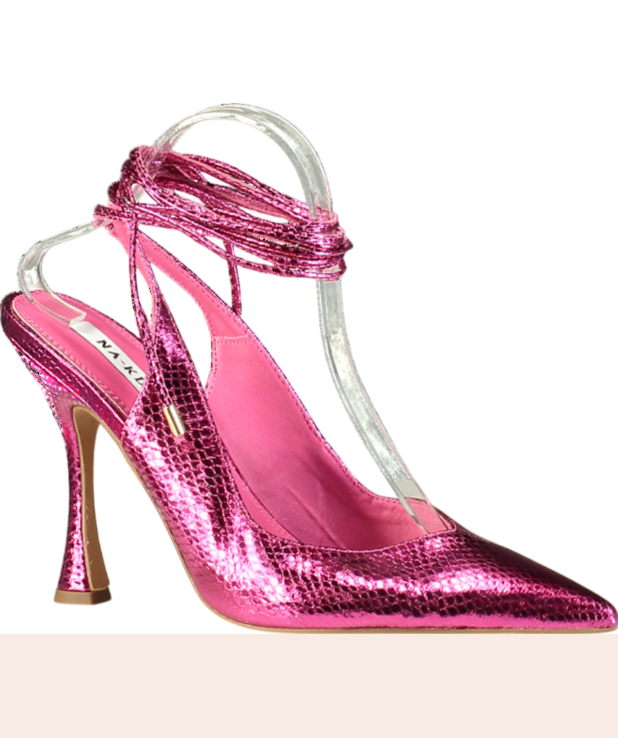 NA-KD Pink Metallic Hourglass Pumps UK 8 EU 41 👠