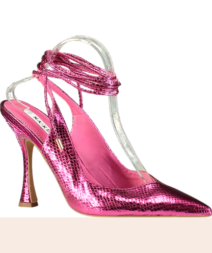 NA-KD Pink Metallic Hourglass Pumps UK 8 EU 41 👠