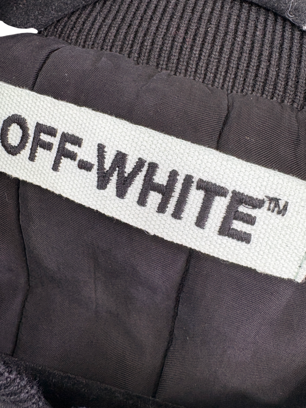 Off White Black X Virgil Abloh Sun Dye Oversized Bomber Jacket UK XS