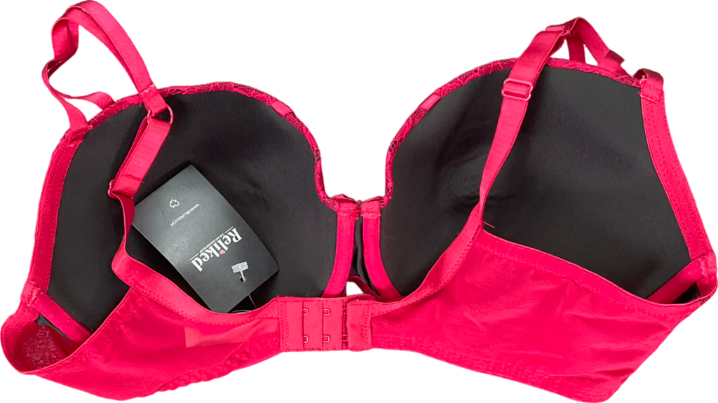 Pour Moi Red India Eyelash Lace Underwired Balconette Bra UK 36F