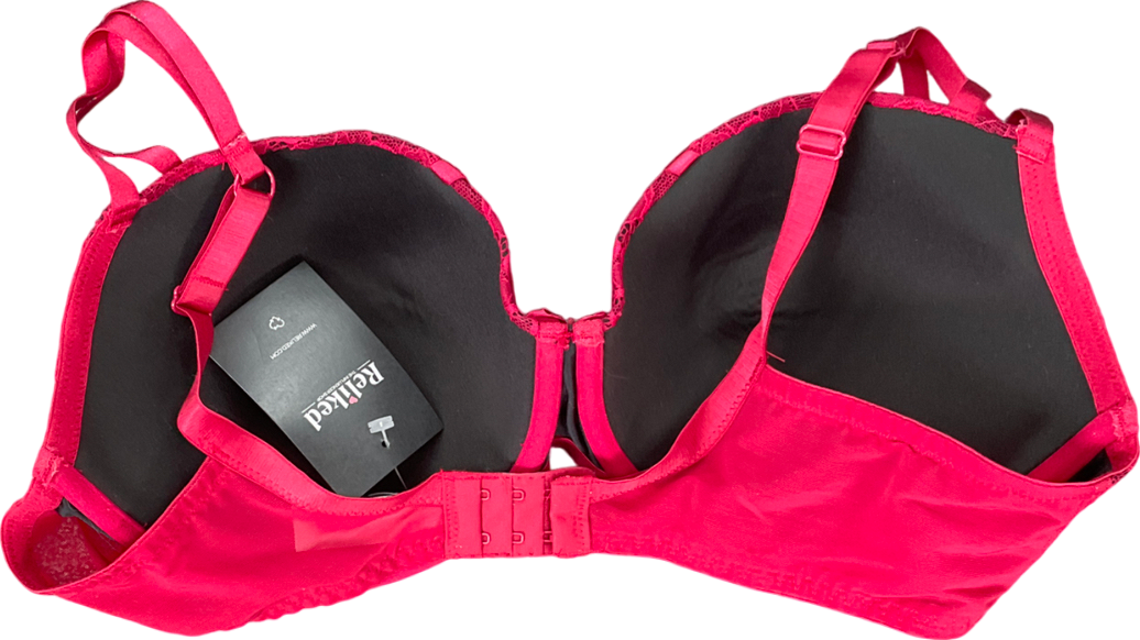 Pour Moi Red India Eyelash Lace Underwired Balconette Bra UK 36F