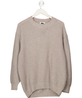 GRAN SASSO Beige Virgin Wool / Cashmere Blend Rib Knit Jumper UK 40" CHEST