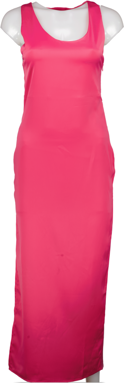 4th & Reckless Pink Twist Back Satin Maxi Dress UK 6