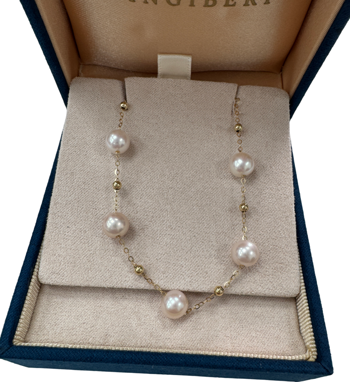 GINGIBERI Yellow 14k Solid Gold And Real Pearl Velvet Starlight Bracelet