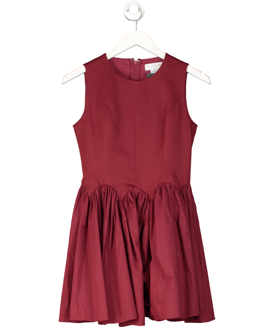 Never Fully Dressed Burgundy Red Drop Hem Mini Dress In Burgundy UK 6